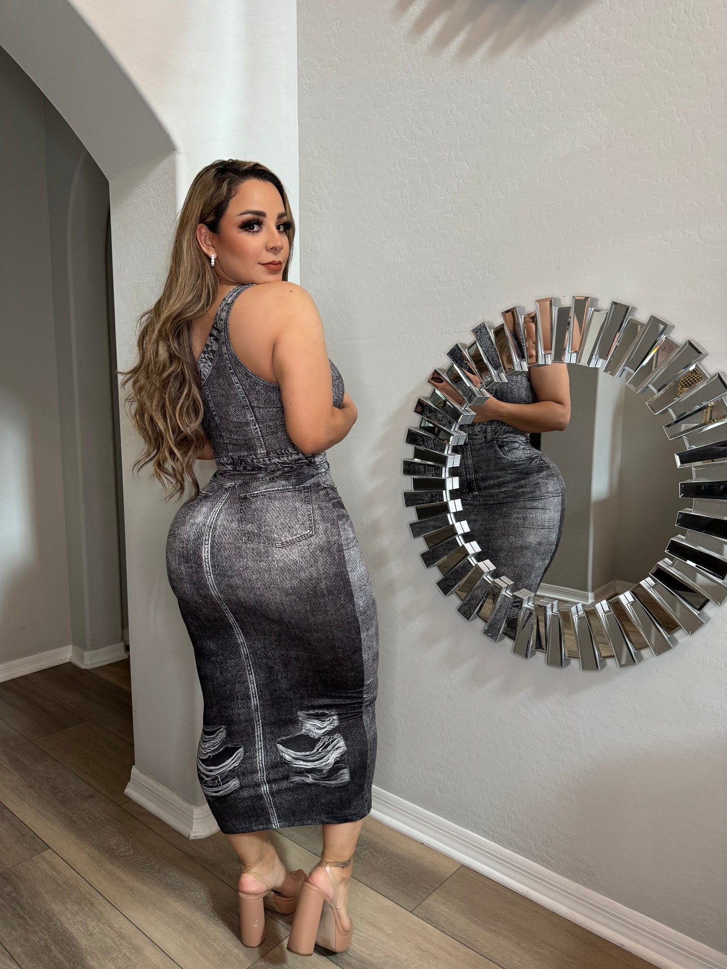 Vestido mezclilla negro