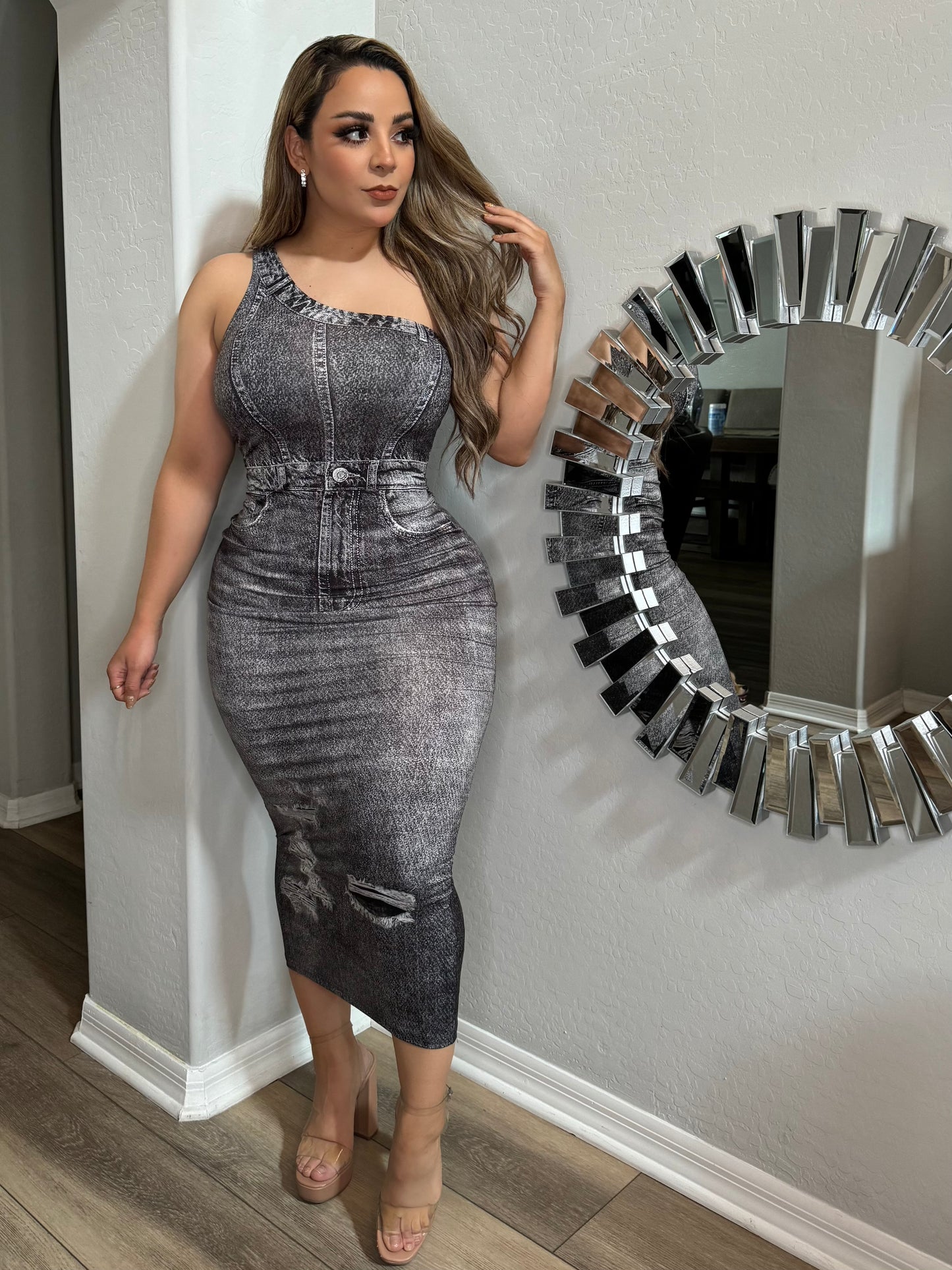 Vestido mezclilla negro
