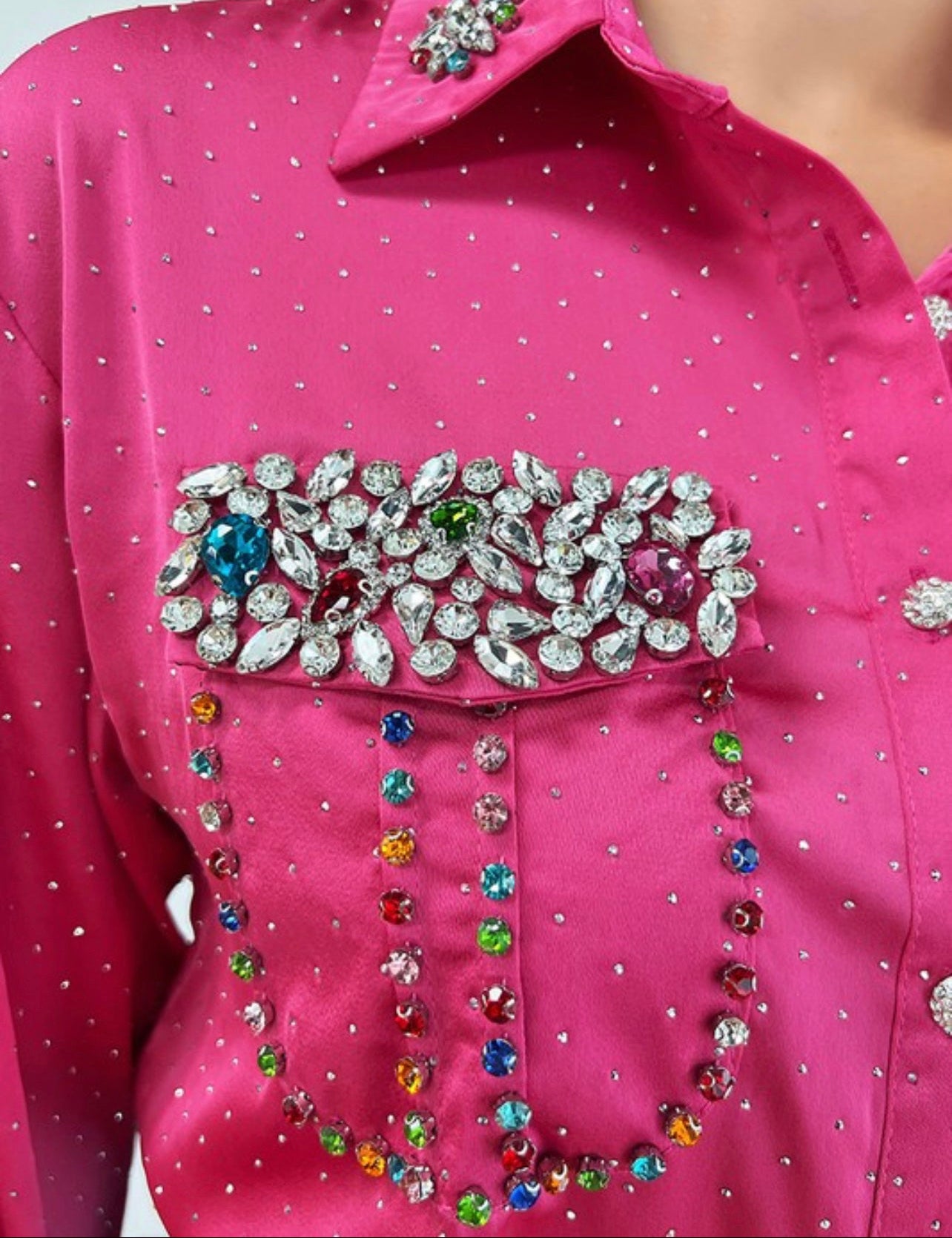 Camisa Rosa piedras RR