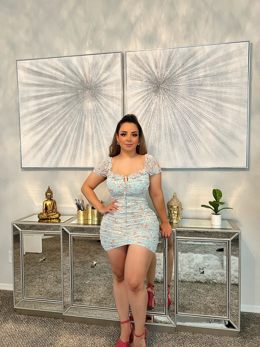 Vestido baby blue flor
