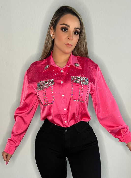 Camisa Rosa piedras RR