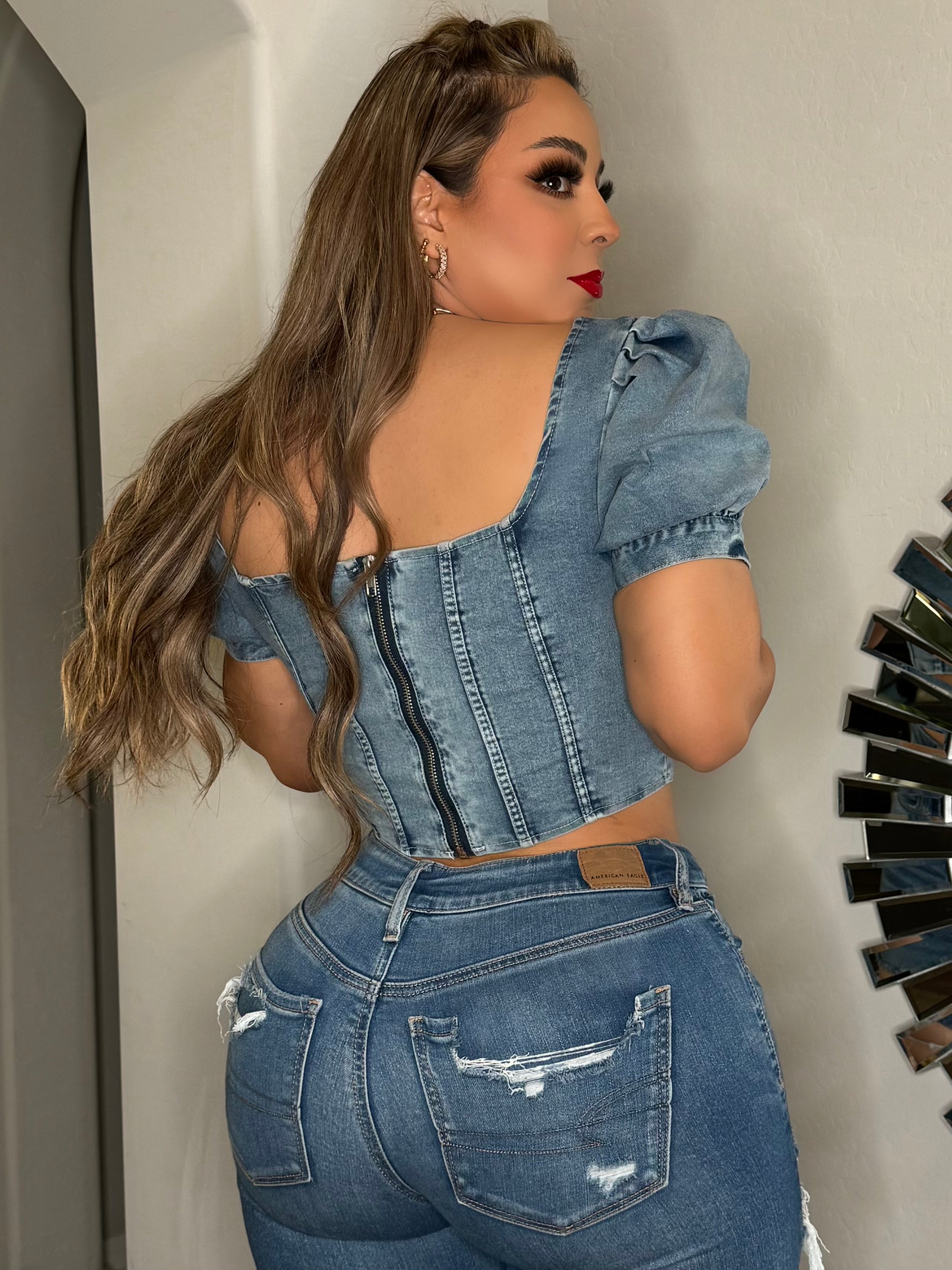 Blusa de mezclilla flor