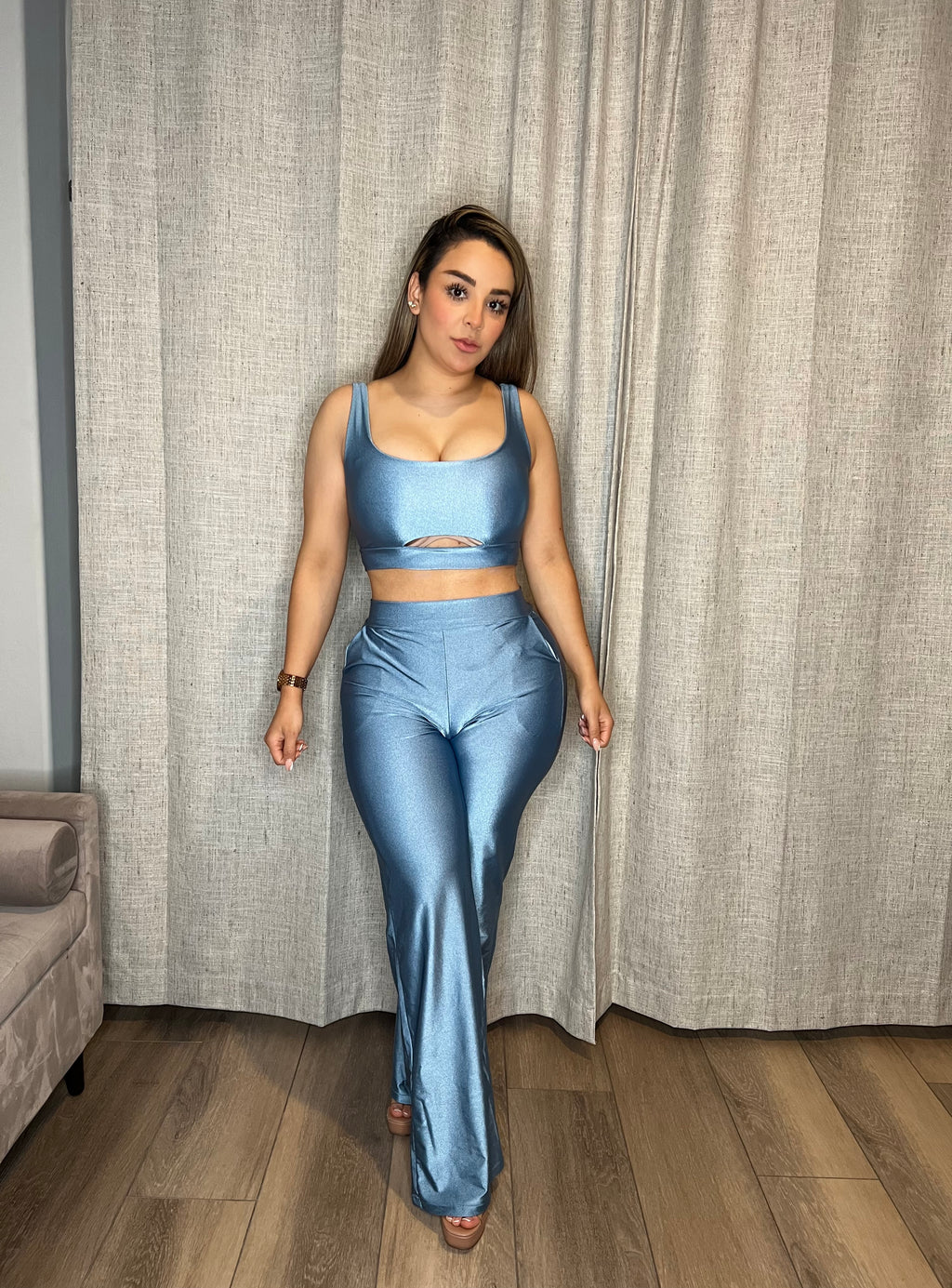 Set 2 pzas pantalon azul