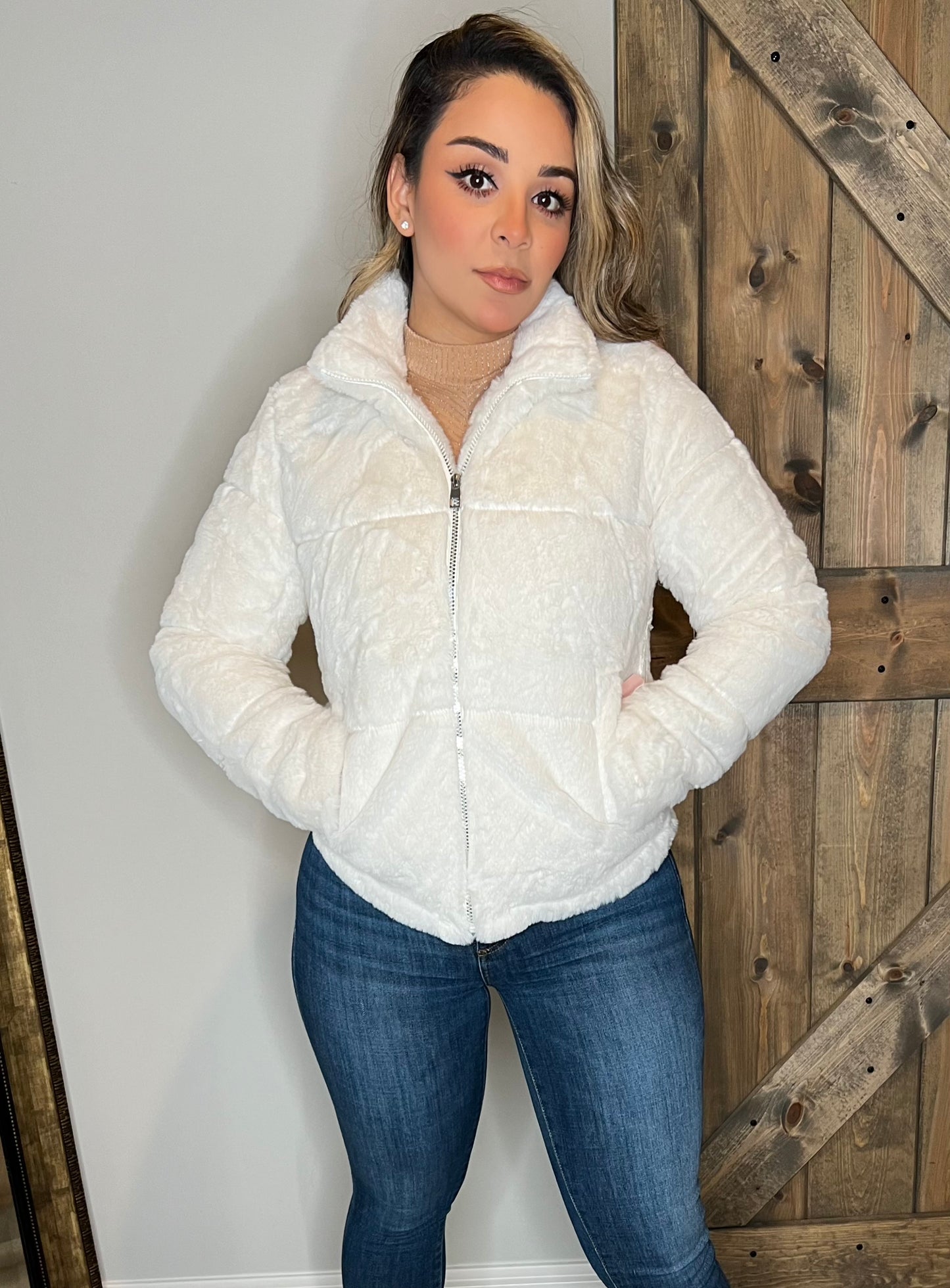 Saco blanca peluche