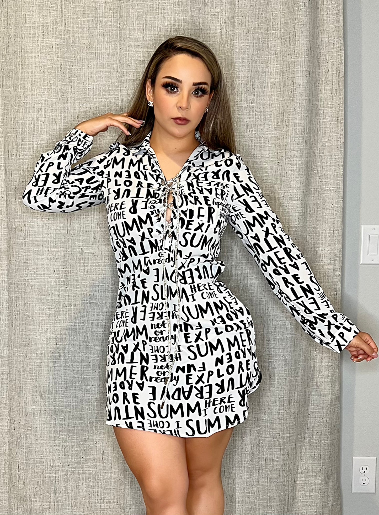 Vestido letras blancas