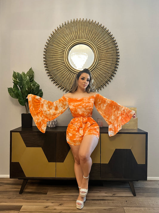 Traje short naranja